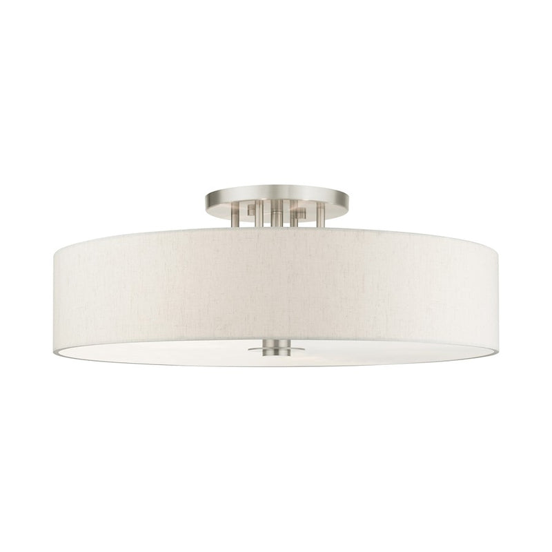 Livex Meridian 6 Light Drum Semi Flush Mount