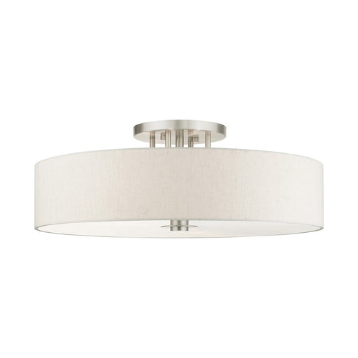 Livex Meridian 6 Light Drum Semi Flush Mount