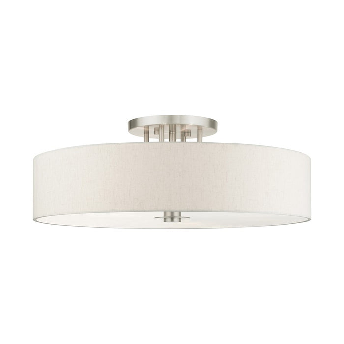 Livex Meridian 6 Light Drum Semi Flush Mount