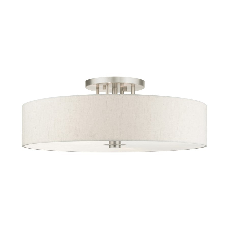Livex Meridian 6 Light Drum Semi Flush Mount