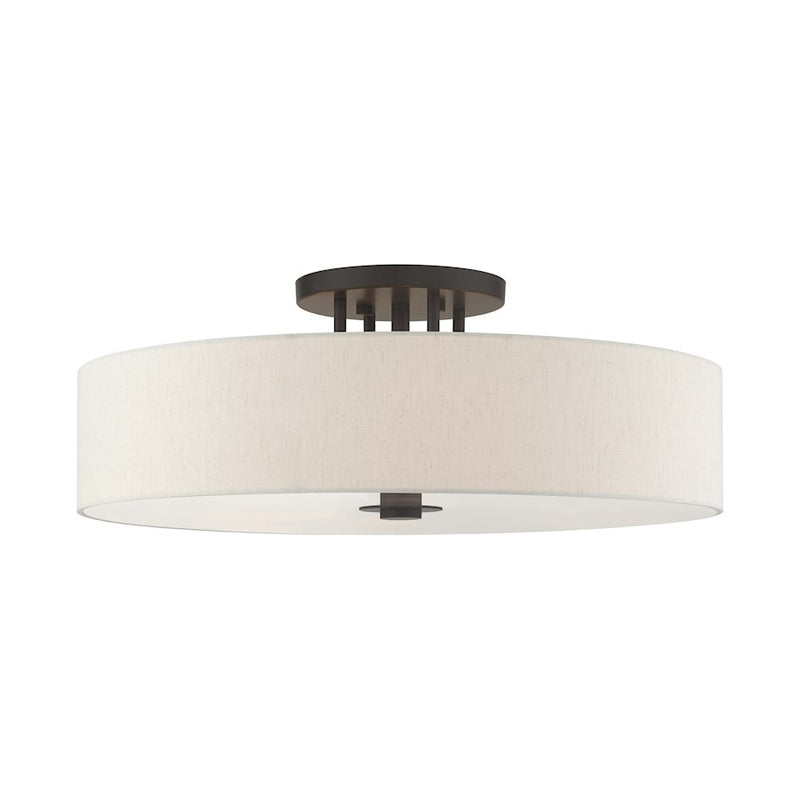Livex Meridian 6 Light Drum Semi Flush Mount