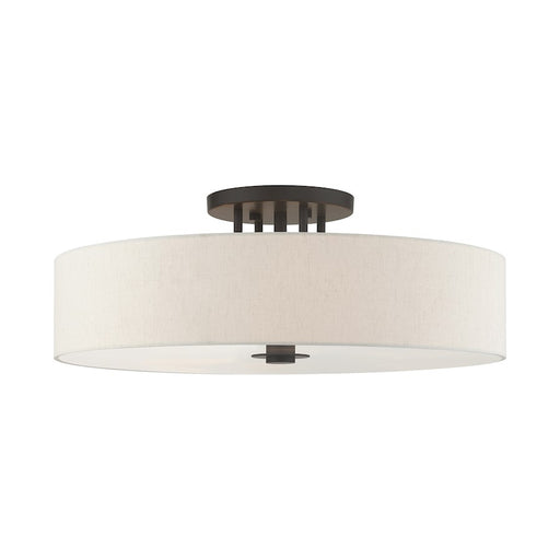 Livex Meridian 6 Light Drum Semi Flush Mount