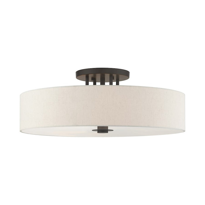 Livex Meridian 6 Light Drum Semi Flush Mount