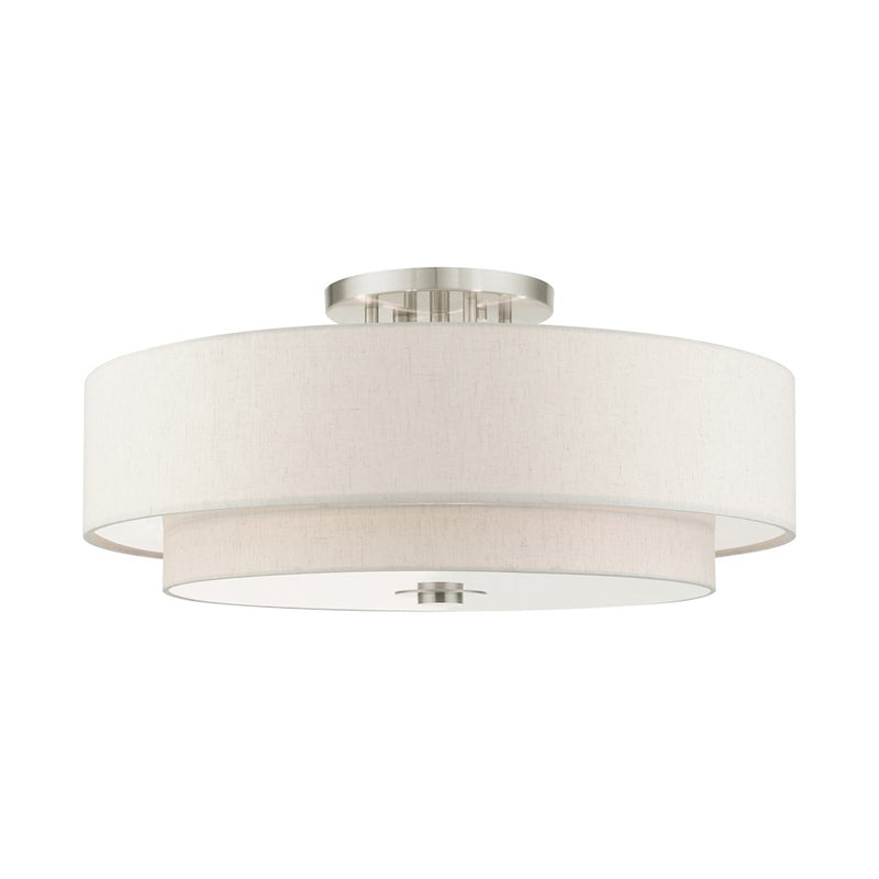 Livex Meridian 6 Light Semi Flush Mount