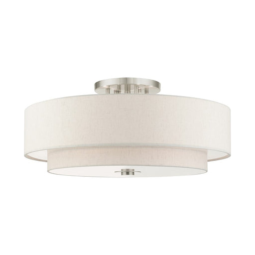 Livex Meridian 6 Light Semi Flush Mount