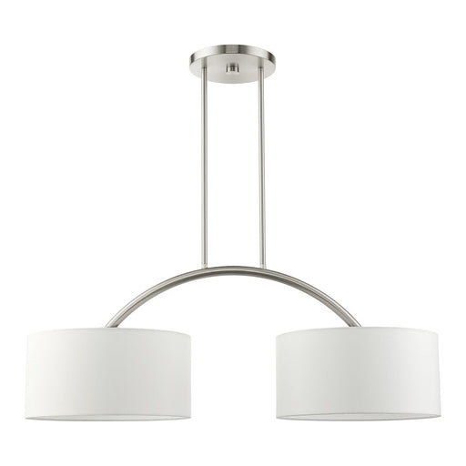 Livex Meridian 2 Light Arched Linear Chandelier, Brushed Nickel