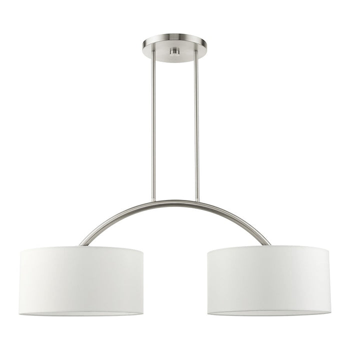 Livex Meridian 2 Light Arched Linear Chandelier, Brushed Nickel