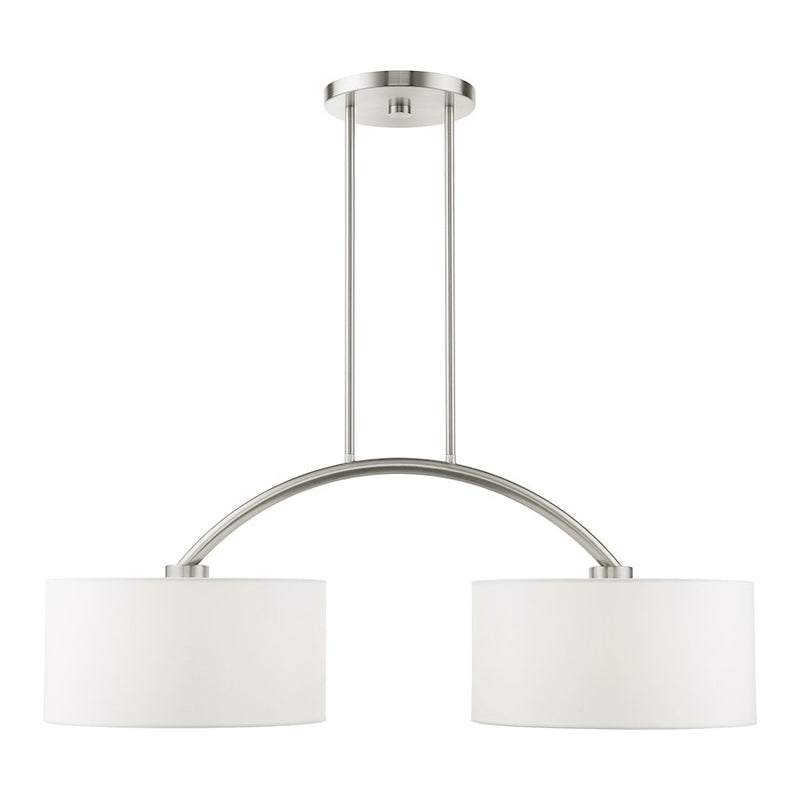 Livex Meridian 2 Light Arched Linear Chandelier, Brushed Nickel