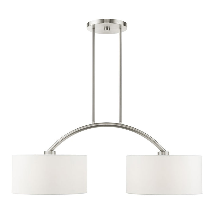 Livex Meridian 2 Light Arched Linear Chandelier, Brushed Nickel