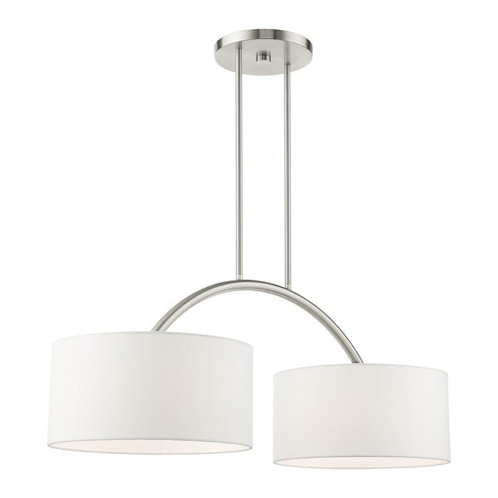 Livex Meridian 2 Light Arched Linear Chandelier, Brushed Nickel