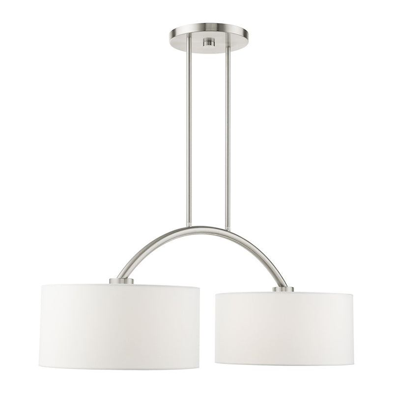 Livex Meridian 2 Light Arched Linear Chandelier, Brushed Nickel