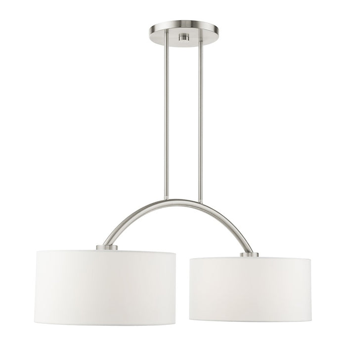 Livex Meridian 2 Light Arched Linear Chandelier, Brushed Nickel