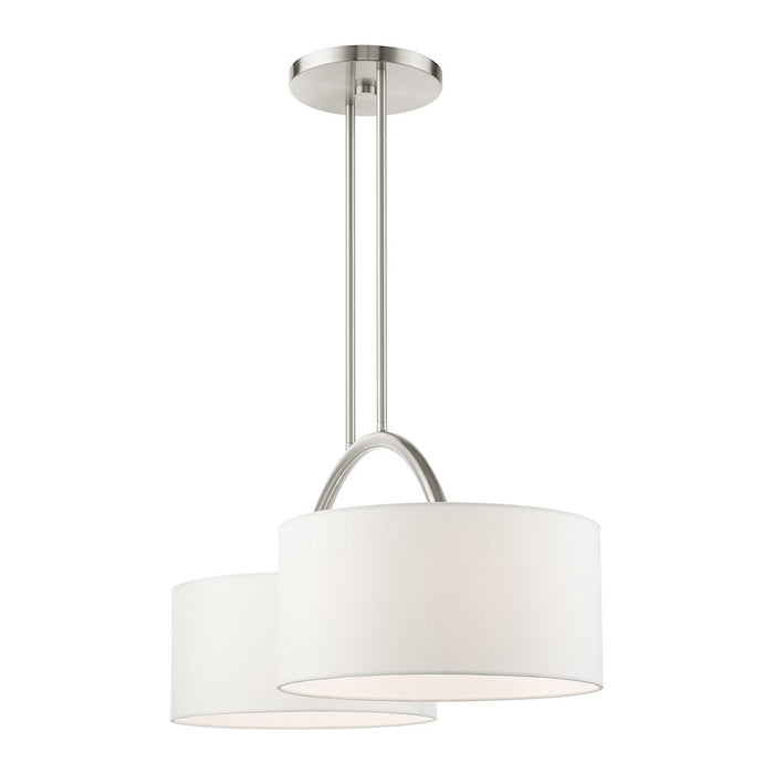 Livex Meridian 2 Light Arched Linear Chandelier, Brushed Nickel