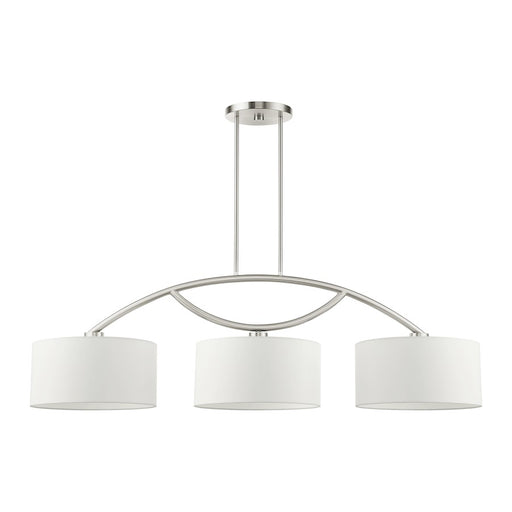 Livex Meridian 3 Light Linear Arched Chandelier, Brushed Nickel