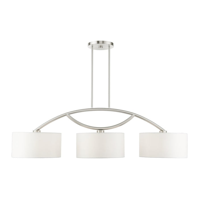 Livex Meridian 3 Light Linear Arched Chandelier, Brushed Nickel