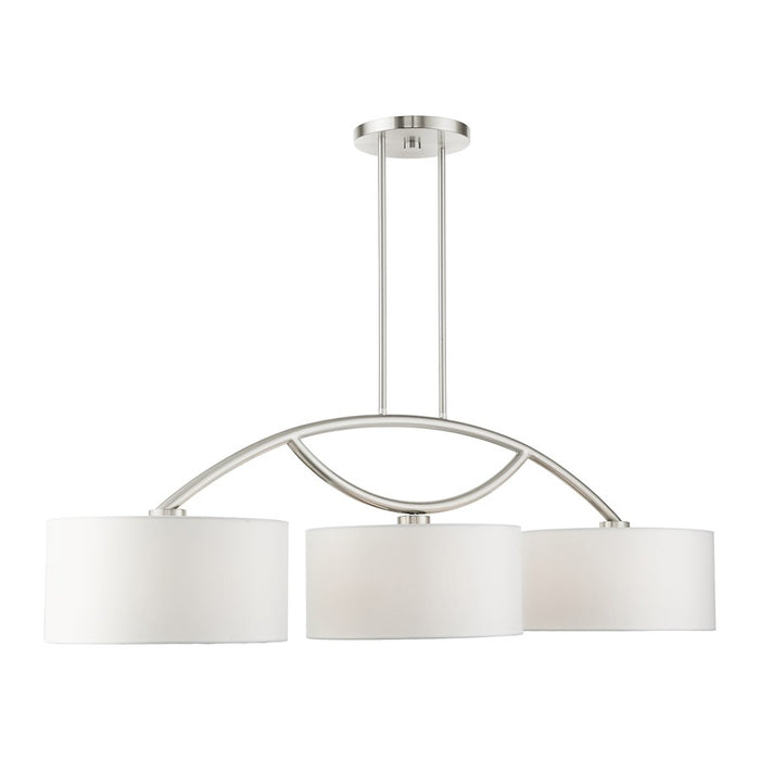 Livex Meridian 3 Light Linear Arched Chandelier, Brushed Nickel