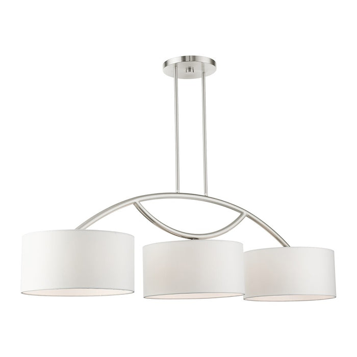 Livex Meridian 3 Light Linear Arched Chandelier, Brushed Nickel