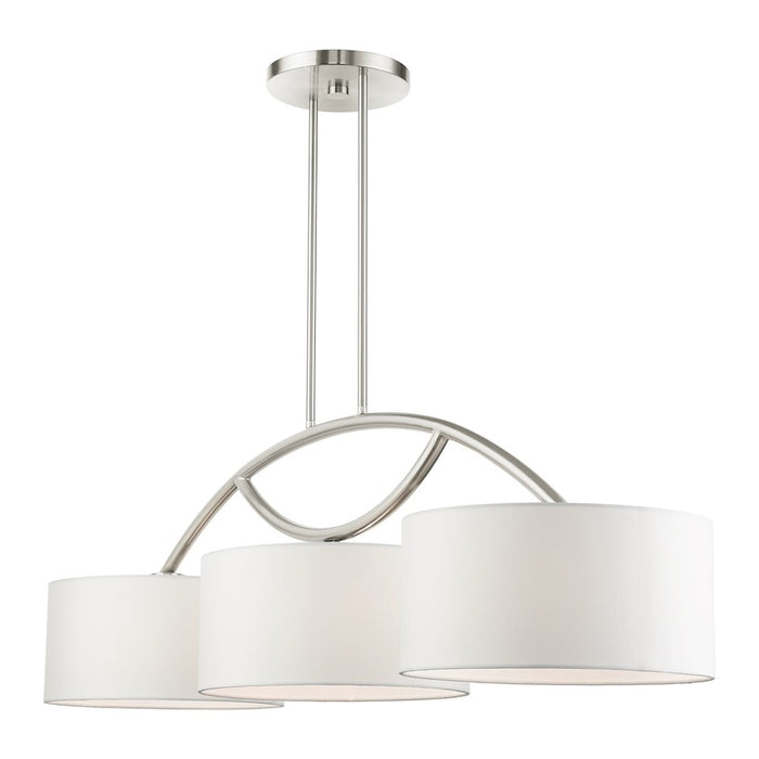 Livex Meridian 3 Light Linear Arched Chandelier, Brushed Nickel