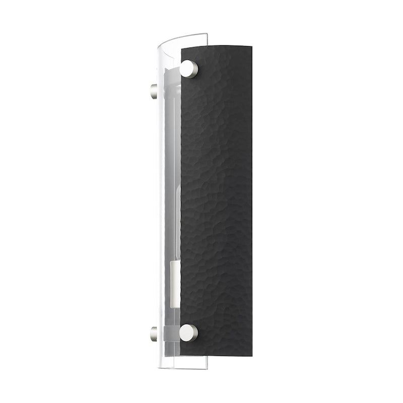 Livex Barcelona 1 Light Sconce, Black with Nickel Accents/Clear