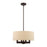 Livex Cresthaven 4-Light Chandelier, Bronze/Brass/Ash Linen Hardback