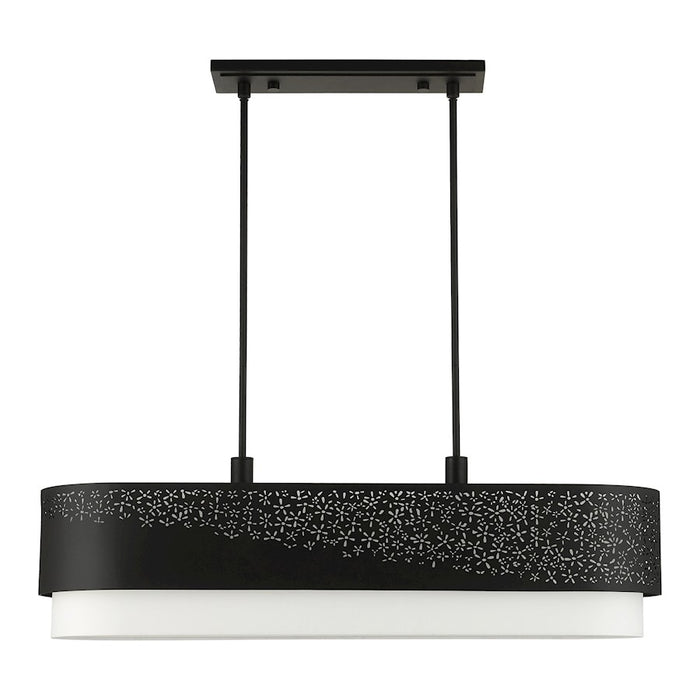 Livex Noria 6 Light Linear Chandelier, Black