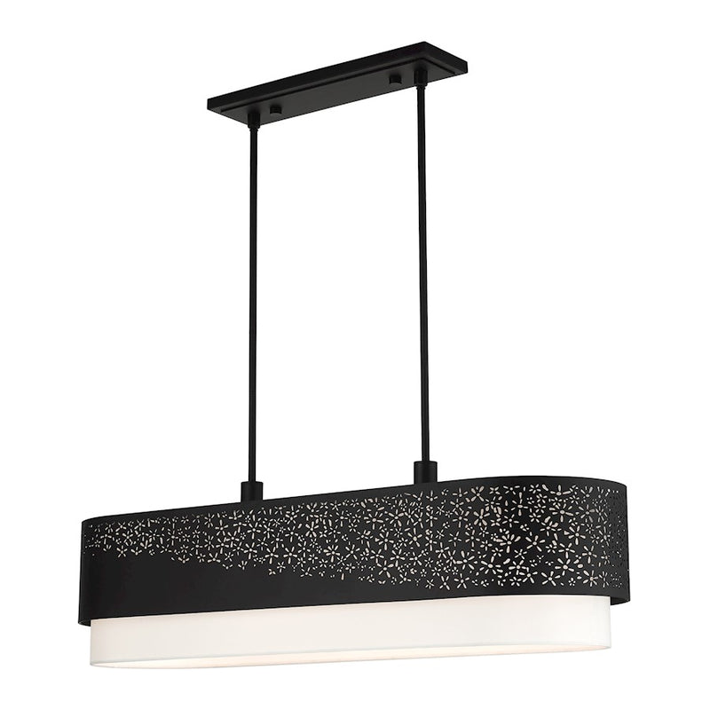 Livex Noria 6 Light Linear Chandelier, Black
