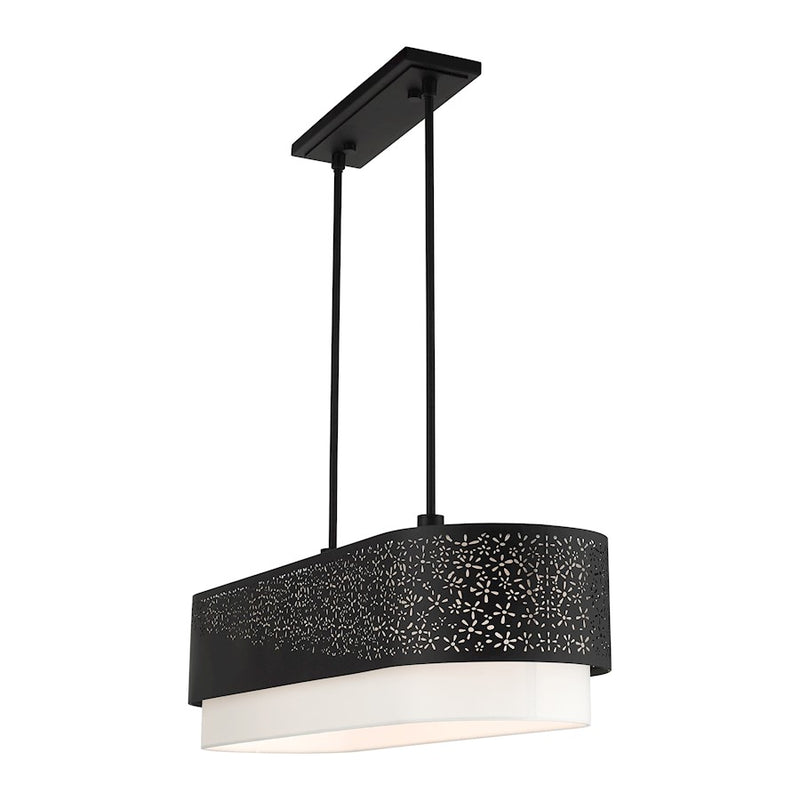Livex Noria 6 Light Linear Chandelier, Black