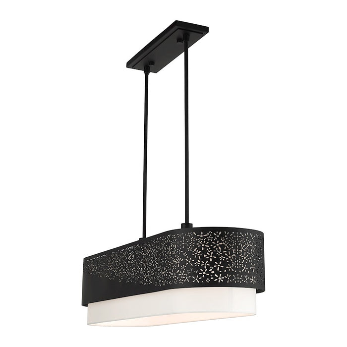Livex Noria 6 Light Linear Chandelier, Black