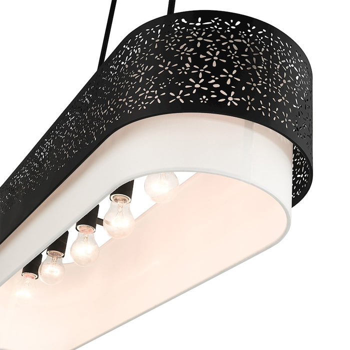 Livex Noria 6 Light Linear Chandelier, Black