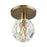 Livex Whitfield 1Lt Semi-Flush, Natural Brass/Crystal Shade