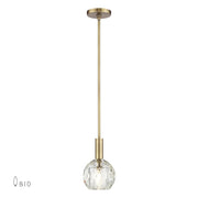 Livex Whitfield 1Lt Pendant, Natural Brass/Crystal Shade - 46321-08