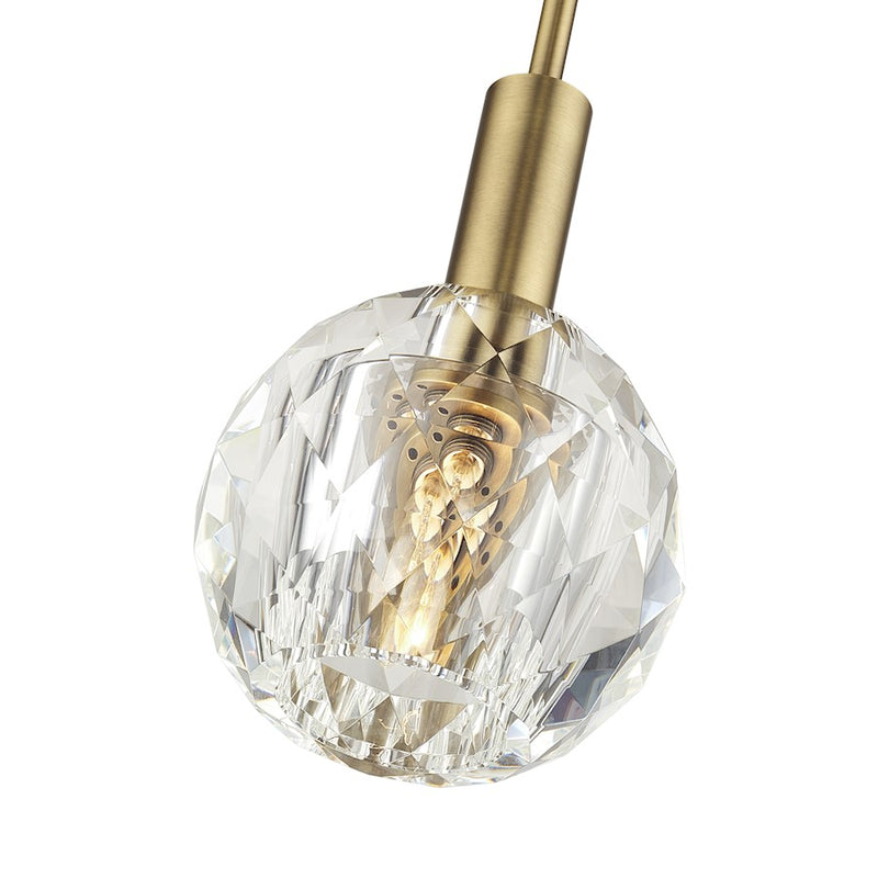 Livex Whitfield 1Lt Pendant, Natural Brass/Crystal Shade