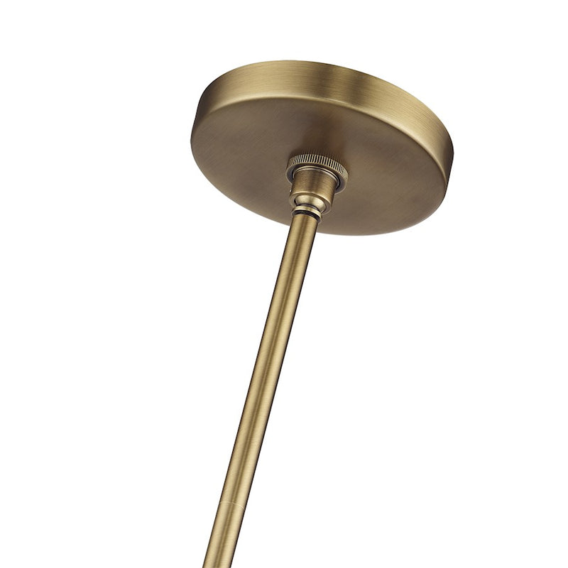 Livex Whitfield 1Lt Pendant, Natural Brass/Crystal Shade