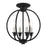 Livex Milania 4 Light Convertible Semi Flush/Chandelier, Black/Nickel