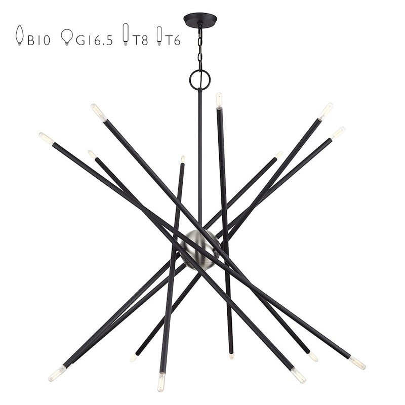 Livex Soho 16Lt Grande Foyer Chandelier, Black - 46758-04