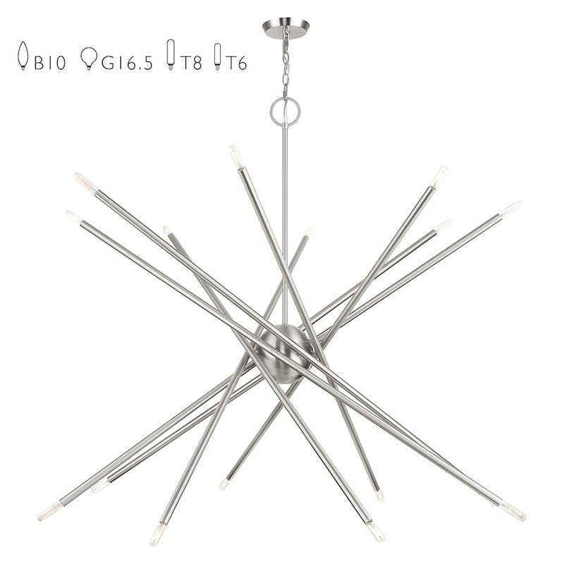 Livex Soho 16Lt Grande Foyer Chandelier, Brushed Nickel - 46758-91