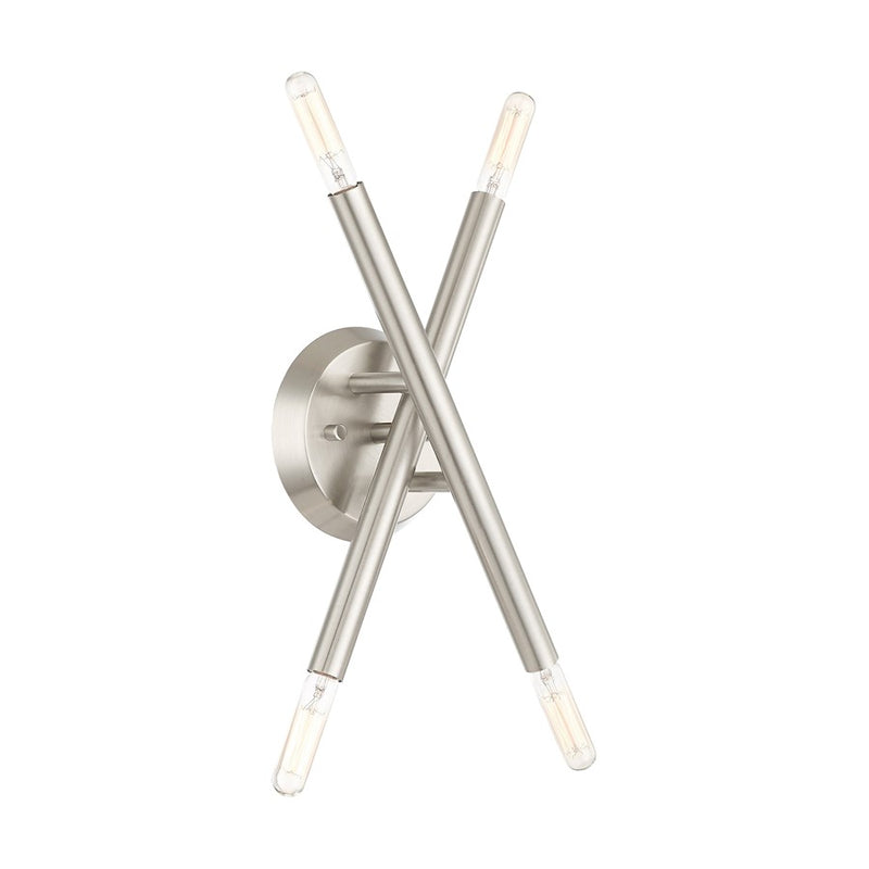 Livex Soho 11.3" 4 Light Sconce, Brushed Nickel