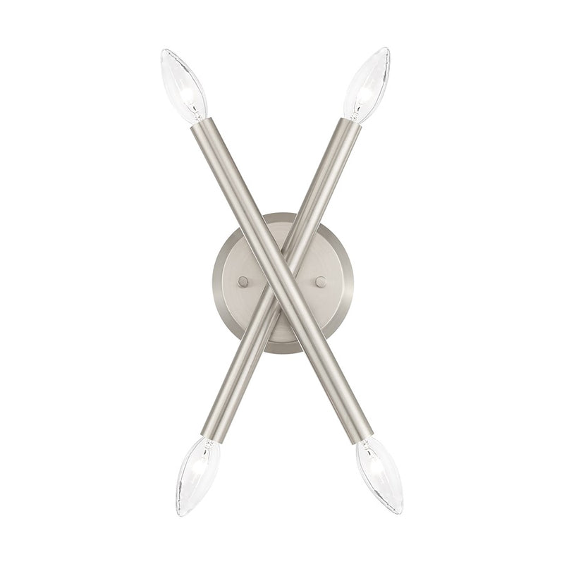 Livex Soho 11.3" 4 Light Sconce, Brushed Nickel
