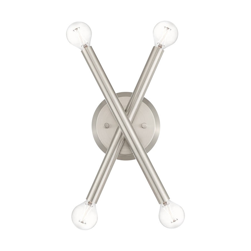 Livex Soho 11.3" 4 Light Sconce, Brushed Nickel