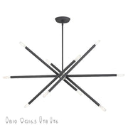 Livex Soho 10Lt Large Linear Chandelier, Scandinavian Gray/Nickel - 46777-76