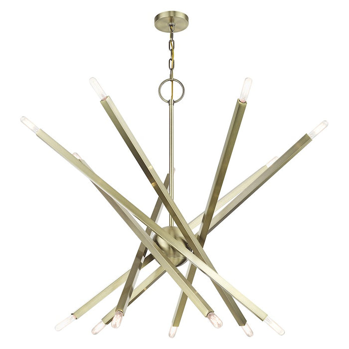 Livex Monaco 14Lt Extra Large Foyer Chandelier, Antique Brass