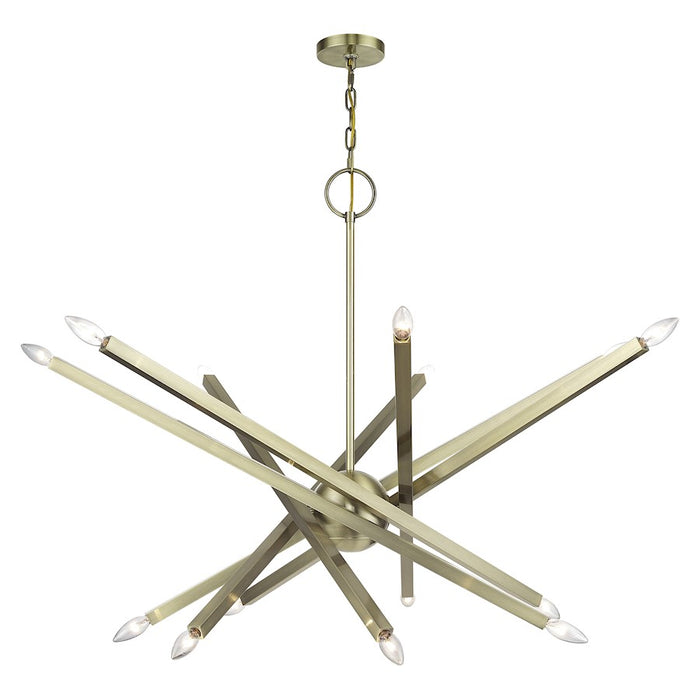 Livex Monaco 14Lt Extra Large Foyer Chandelier, Antique Brass