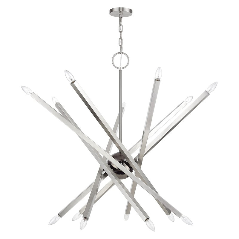 Livex Monaco 14Lt Extra Large Foyer Chandelier, Brushed Nickel