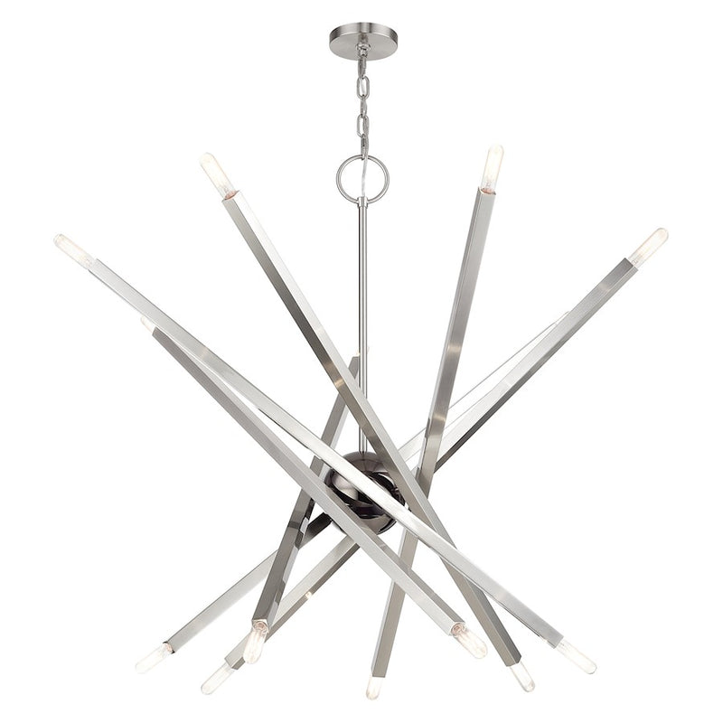 Livex Monaco 14Lt Extra Large Foyer Chandelier, Brushed Nickel