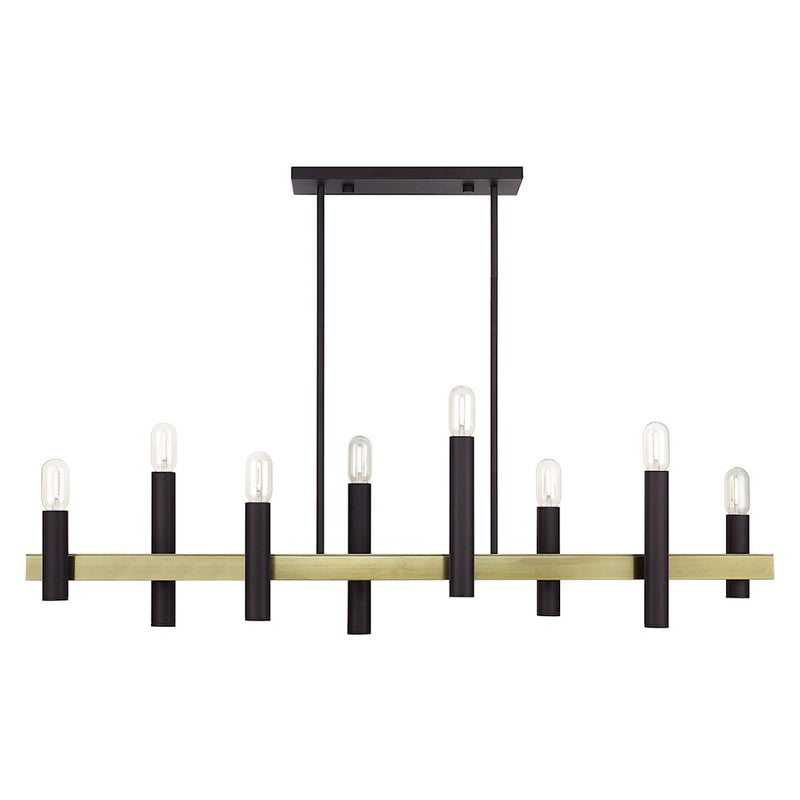 Livex Helsinki 8Lt Extra Large Linear Chandelier, Bronze/Brass