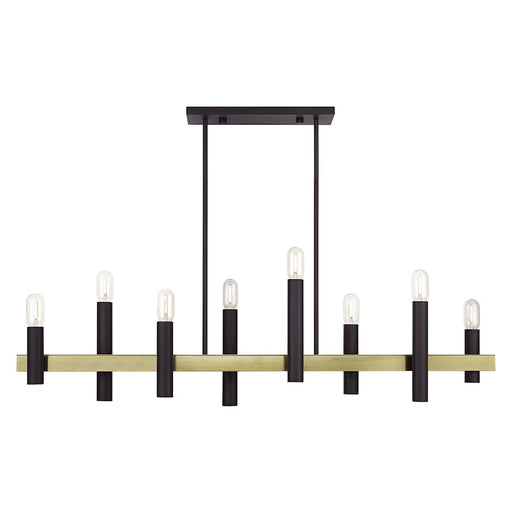 Livex Helsinki 8Lt Extra Large Linear Chandelier, Bronze/Brass