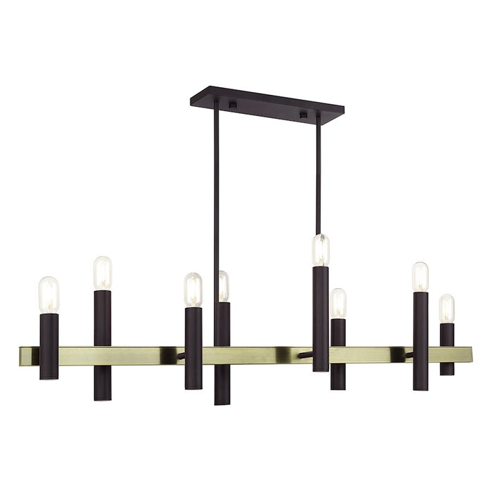Livex Helsinki 8Lt Extra Large Linear Chandelier, Bronze/Brass