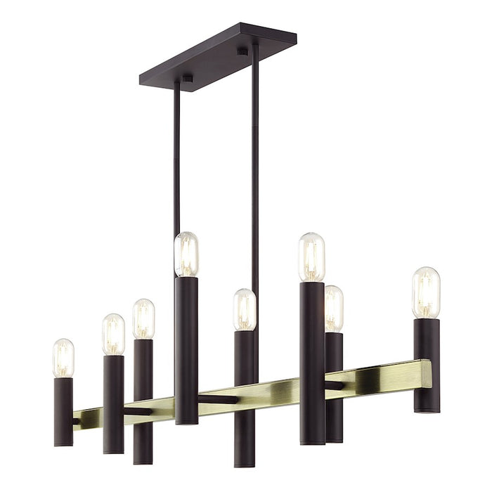 Livex Helsinki 8Lt Extra Large Linear Chandelier, Bronze/Brass