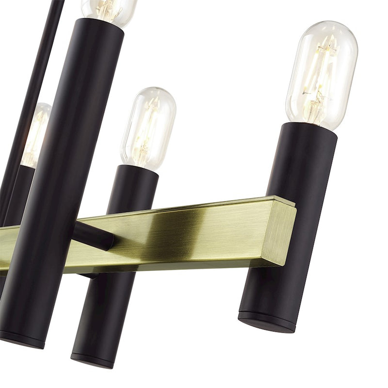 Livex Helsinki 8Lt Extra Large Linear Chandelier, Bronze/Brass