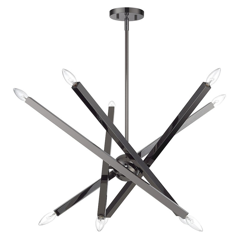 Livex Monaco 10Lt Large Chandelier, Black Chrome
